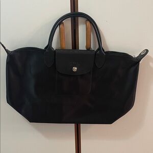 Long champ Black Handbag/short handle